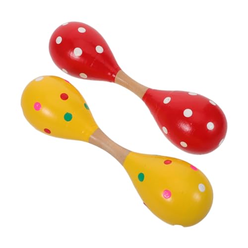 Gogogmee 2 Stück Holz-Maracas für Doppelseitige Rasseln Leichte Handperkussion Nachhaltiges Material Fördert Rhythmusgefühl und Hörsensibilität für Kleinkinder und Musikspiel von Gogogmee