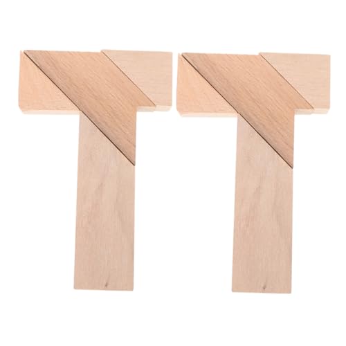 Gogogmee 2 Stück Holz T Form Puzzle Lernspielzeug zur Kognitiver Fähigkeiten Räumliches Denken Montessori Holzspielzeug Tangram Knobelspielzeug für Jungen Mädchen von Gogogmee