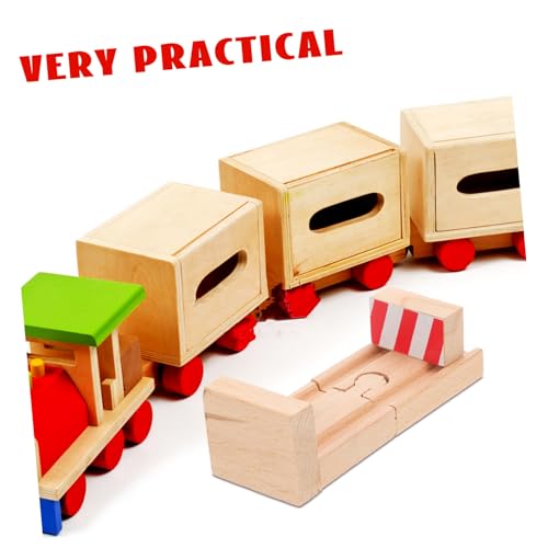Gogogmee 2 Stück Holzschiene Zug Stopper Holz Eisenbahn Zubehör Schienen Ersatzteile für Kreative Spielszene Holzschienen Erweiterungsspielzeug von Gogogmee