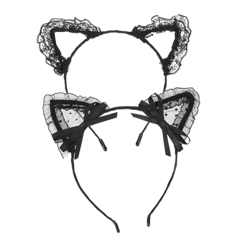 Gogogmee 2 Stück Katzenohr Haarreifen aus Schwarzer Spitze mit Schleifen Design Haaraccessoires für Halloween Partys und Besondere Anlässe Rutschfest und Auffällig Gogogmee 2 Stück Katzenohr Haarreifen aus Schwarzer Spitze mit Schleifen Design Haaraccessoires für Halloween Partys und Besondere Anlässe Rutschfest und Auffällig von Gogogmee