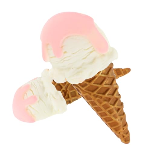 Gogogmee 2 Stück Künstliche Eiscreme Deko Realistische Eiscreme Modelle Attraktive Schaustücke für Shop und Eventdekoration und Fotorequisite von Gogogmee