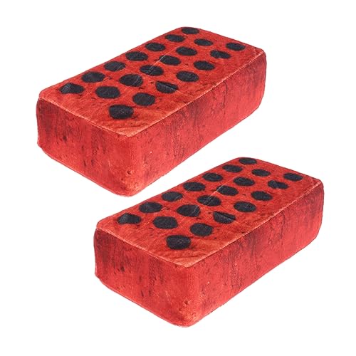 Gogogmee 2 Stück Lustige Ziegelförmige Plüschkissen Weiche Simulation Wurfkissen Dekoratives Kuschelkissen für Sofa Halloween Party Wohnzimmer Kinderzimmer von Gogogmee