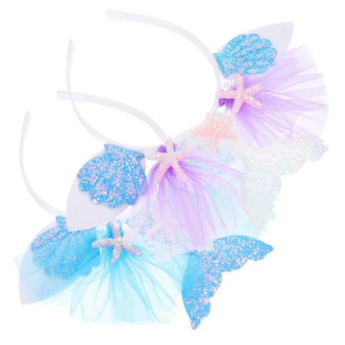 Gogogmee 2 Stück Meerjungfrau Haarschmuck Bunte Perlen Haarreif Halloween Muschel Stirnband für Mädchen Cosplay Karneval Party Zubehör von Gogogmee