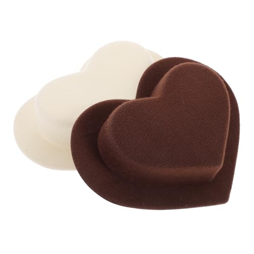 Gogogmee 2 Stück Mini Filzhüte Herzförmige Kuschelige Miniatur Hüte Leichte Stilvolle Puppenaccessoires für DIY Basteln Cosplay und Partydekoration Beige und Kaffeebraun von Gogogmee