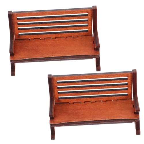 Gogogmee 2 Stück Mini Holz Schaukelstuhl Puppenhaus Dekoration Retro Vintage Stil Mikro Landschaftsarmlehnsessel Langlebig als Tisch Schrank Ornament von Gogogmee