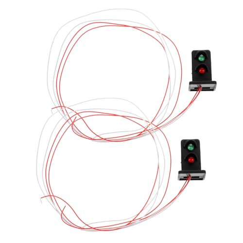 Gogogmee 2 Stück Mini Sandtisch DIY Modellsignallicht Teiliges Kompakte Miniatur Simulation Dekoratives Zubehör für Modelleisenbahn Baustellen Schulprojekte und Puppenhäuser von Gogogmee
