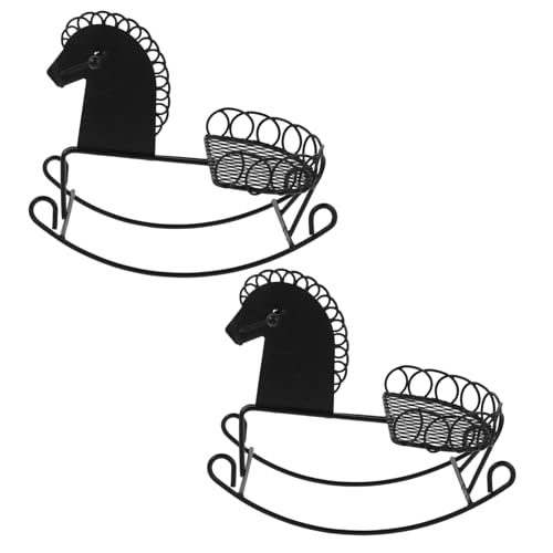 Gogogmee 2 Stück Mini Schaukelpferd Mini Schaukelpferd Stuhl stütze Metall Schwarz von Gogogmee