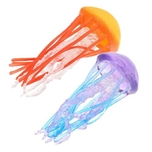 Gogogmee 2 Stück Mini Simulation Quallen Modell aus Kunststoff Realistische Aquatische Kreatur Spielzeuge Pädagogische Meeresdeko für Leicht und Detailgetreu für Aquarium und Lernzwecke von Gogogmee