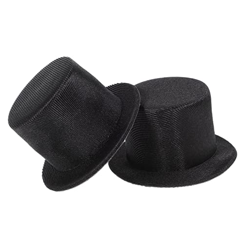 Gogogmee 2 Stück Mini Top Hats aus Leichtem Kleine Bastel Hüte für DIY Puppen Schneemänner und Haar Accessoires Schwarze Mini Hüte für Weihnachtsdekoration und Handwerksprojekte von Gogogmee