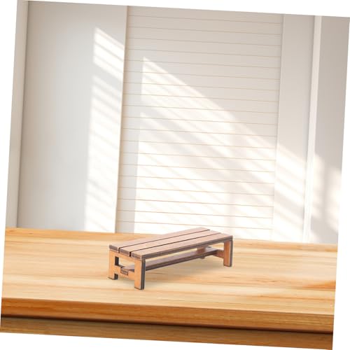Gogogmee 2 Stück Miniatur Holzbank Puppenhaus Möbel Mini Hausbank Dekorative Miniatur Sitzbank aus Holz für Puppenhaus Wohnzimmer Schlafzimmer Esszimmer Zubehör von Gogogmee