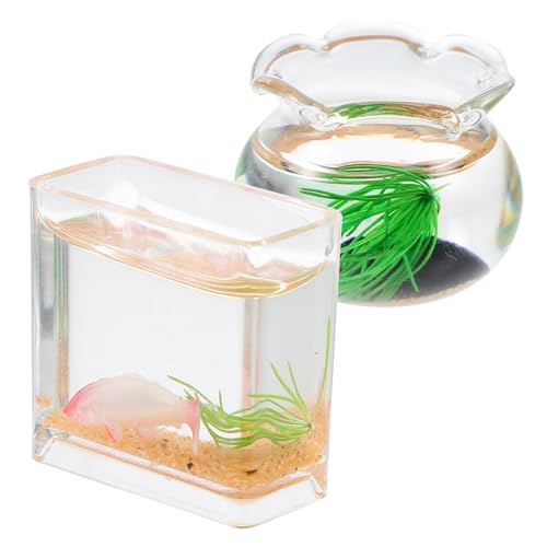 Gogogmee 2 Stück Miniatur Koi Fischglas Teilig Runde und Eckige Aquarium Deko Puppenhauszubehör Realistische Mini Fischbecken für Miniaturhaus und DIY Zufällige Farbe Zufällige Farbe Gogogmee 2 Stück Miniatur Koi Fischglas Teilig Runde und Eckige Aquarium Deko Puppenhauszubehör Realistische Mini Fischbecken für Miniaturhaus und DIY Zufällige Farbe Zufällige Farbe von Gogogmee