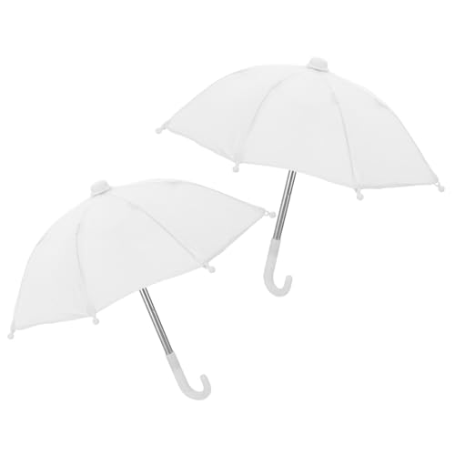Gogogmee 2 Stück Miniatur Regenschirm Weiß Miniatur Deko für Puppenhaus Mini Haus Zubehör für Tiny House und Puppenhaus Dekoration von Gogogmee