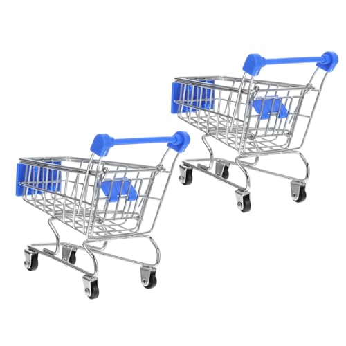 Gogogmee 2 Stück Miniatur-einkaufswagen: Kleiner Supermarktwagen Für Kinder Und Erwachsene, Multifunktional Für Rollenspiele, Schreibtischzubehör, Weihnachtsdekoration von Gogogmee