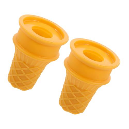 Gogogmee 2 Stück Realistische Eistüten Deko mit Lebensechter Struktur und Kräftigen Farben Langlebige Simulation von Knusprigen Waffelhörnchen Geeignet für Dessertshops Partydekoration und von Gogogmee