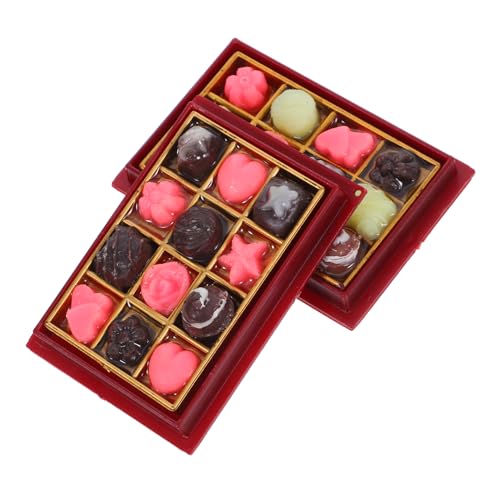 Gogogmee 2 Stück Realistische Puppenhaus Schokoladenmodelle Langlebige Simulation Lebensmittel Deko Miniatur Dessert Figuren für Spielküchen und Foto Requisiten von Gogogmee