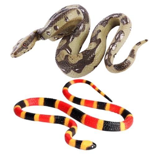 Gogogmee 2 Stück Realistische Teiliges Kunststoff Schlangenmodell Täuschend Echte Fake Snakes als Halloween Streich Deko für Geisterhaus Aprilscherz und Pädagogisches von Gogogmee