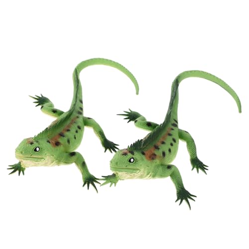Gogogmee 2 Stück Realistisches Eidechsen Modellspielzeug Pädagogisches Lernspielzeug für Naturgetreue Gummiechse mit Detailgetreuer Form Langlebiges Kunststoffmodell für Dekoration und von Gogogmee