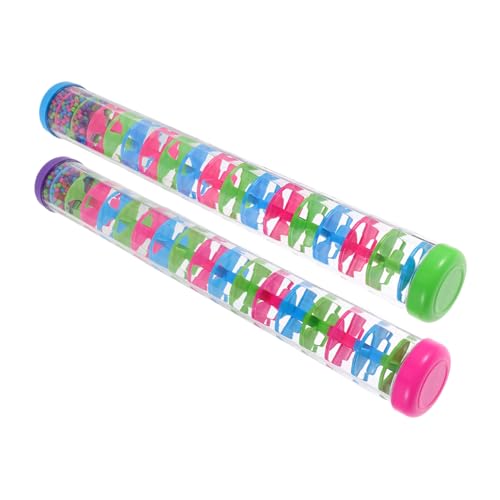 Gogogmee 2 Stück Regenstab Spiralspielzeug für Junge Mädchen Kindersicheres Robustes Kunststoff-Musikinstrument Naturinspiriertes Regenklangspielzeug für Frühkindliche Musikförderung von Gogogmee