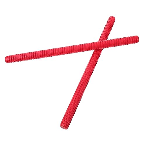 Gogogmee 2 Stück Rhythmusstäbe aus Holz Rote Lummi Sticks für Sichere Runde Enden Pädagogisches Percussion Instrument für Frühe Musikalische und Rhythmuslernen im Kindergarten von Gogogmee