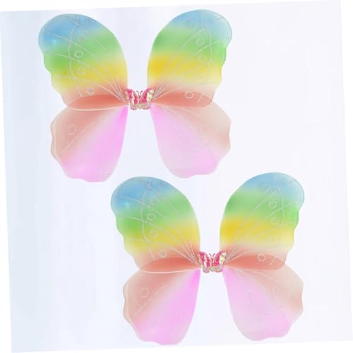 Gogogmee 2 Stück Schmetterlingsflügel Bunt Einlagig Stoff Halloween Kostüm Zubehör für Mädchen Bühnenauftritt Fotoshooting Gogogmee 2 Stück Schmetterlingsflügel Bunt Einlagig Stoff Halloween Kostüm Zubehör für Mädchen Bühnenauftritt Fotoshooting von Gogogmee