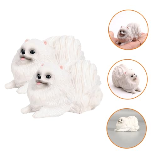 Gogogmee 2 Stück Simulierte Hundemodelle PVC Hundefigur Lebensecht Realistische Dekofiguren für Garten Tisch und Lernspielzeug Lebendige Tiermodelle von Gogogmee