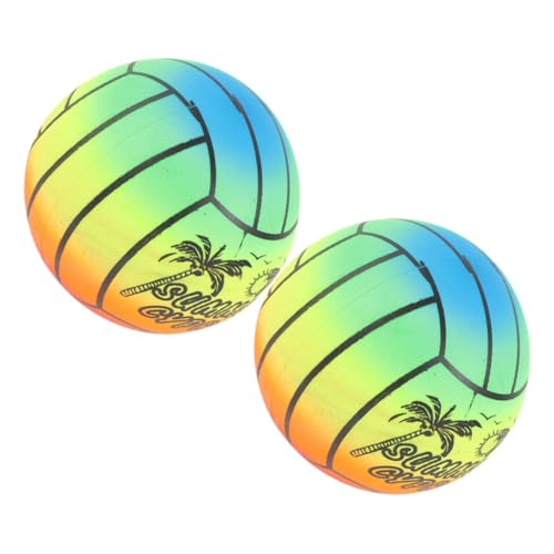 Gogogmee 2 Stück Teiliges Aufblasbarer Regenbogen bälle aus Dickem PVC Leichter Robuster Spielball für Kleinkinder Vielseitig für Indoor Outdoor spaß Fördert Koordination und Bewegung von Gogogmee