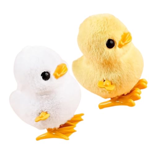 Gogogmee 2 Stück Teiliges Aufziehspielzeug für Buntes Cartoon Design mit Kleiner Gelber und Weißer Ente Fördert Hand Auge koordination Geschenk zu Ostern und Geburtstagen Langlebiges von Gogogmee