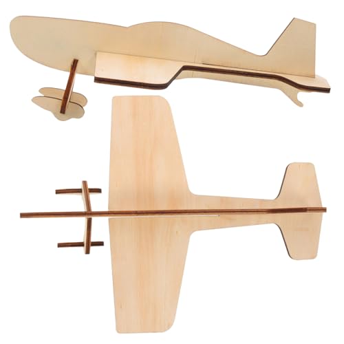 Gogogmee 2 Stück Teiliges DIY Holzflugzeug Modellbauset für Puzzle Holzspielzeug Kreativität und Hand Auge koordination Glatte Verarbeitung Lernspielzeug für Jungen und Mädchen von Gogogmee