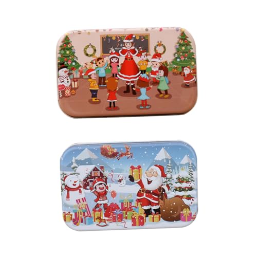 Gogogmee 2 Stück Teiliges Holzpuzzle Weihnachtsmotiv Kindgerechtes Lernspielzeug aus Glattem Holz Sichere Motorikförderung für Kleinkinder Ab Jahren Pädagogisches Cartoons für Frühe Bildung von Gogogmee