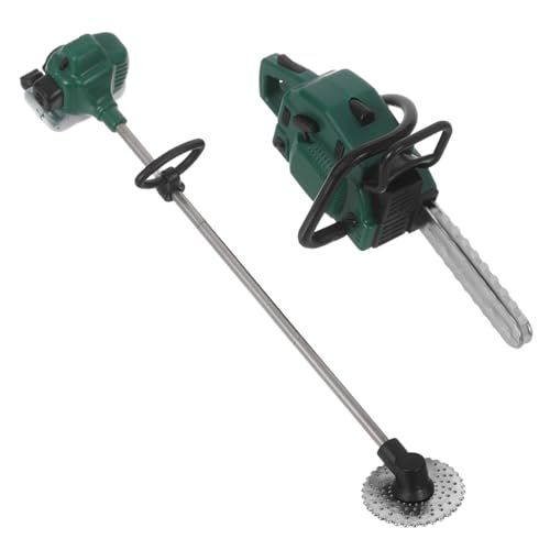 Gogogmee 2 Stück Teiliges Miniatur Kettensägen aus PVC Detailgetreue Gartenwerkzeug Figurine für Puppenhaus Kreative Outdoor Dekoration Leichtes Langlebiges Mini Gartenzubehör von Gogogmee