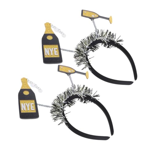 Gogogmee 2 Stück Teiliges Neujahrs haarreif Flaschendesign Trendiger Kunststoff kopfschmuck für Frauen Langlebig und Formbeständig Festliches Party accessoire für Silvester und von Gogogmee