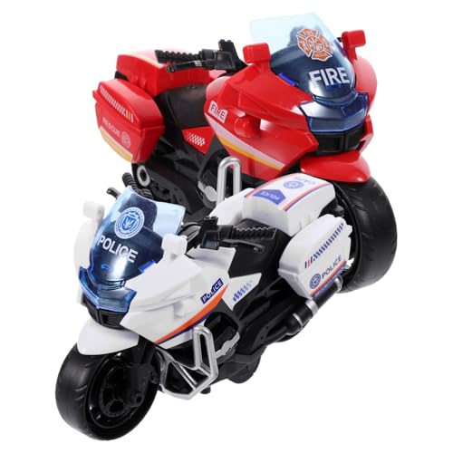 Gogogmee 2 Stück Teiliges Polizei Motorrad aus Robustem Kunststoff Rutschfestes Rückziehfahrzeug für Kinderspielzeug zur Eltern Junge Mädchen Interaktion Leicht und Kompakt für Drinnen und von Gogogmee