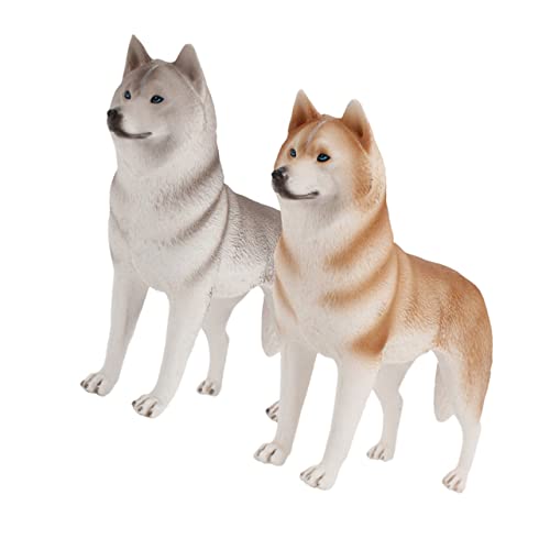 Gogogmee 2 Stück Teiliges Realistische Husky Dekofigur Hund Modell Stehend Stabile Tischdekoration für Hundeliebhaber Kinderzimmer Gogogmee 2 Stück Teiliges Realistische Husky Dekofigur Hund Modell Stehend Stabile Tischdekoration für Hundeliebhaber Kinderzimmer von Gogogmee