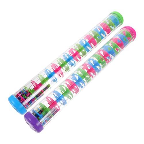 Gogogmee 2 Stück Teiliges Spiral-Rainstick Musikinstrument aus Robustem Kunststoff Realistische Regentöne Sensorisches Percussion Junge Mädchen und Kleinkinder zur Frühkindlichen von Gogogmee