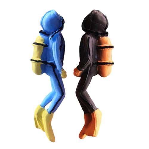 Gogogmee 2 Stück Teiliges Taucher Figuren Mini Taucher Modelle Aquarium Deko Fischbecken Miniatur Sandtisch Dekoration Lebensecht Langlebig Leicht von Gogogmee