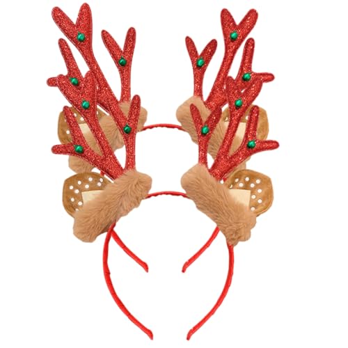 Gogogmee 2 Stück Teiliges Weihnachts Haarreif Rentier Geweih Haarband Leicht und Robust für Weihnachtsfeier Partydekoration Festlicher Kopfschmuck für Damen und Mädchen Gogogmee 2 Stück Teiliges Weihnachts Haarreif Rentier Geweih Haarband Leicht und Robust für Weihnachtsfeier Partydekoration Festlicher Kopfschmuck für Damen und Mädchen von Gogogmee