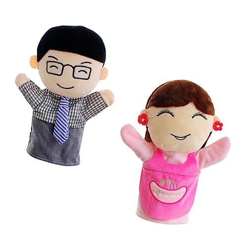 Gogogmee 2 Stück Weiche Handpuppen Familie Plüschfiguren für Hautfreundlich Langlebig Interaktives Rollenspiel und Erzählspielzeug für Kindergarten und Zuhause von Gogogmee