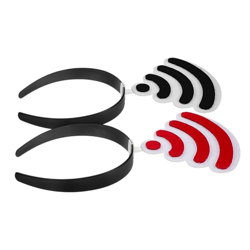 Gogogmee 2 Stück Wifi Haarreifen für Halloween und Geburtstagsfeiern Glitzernde Haaraccessoires Lustige Fotokabinen Requisiten Rot und Schwarz Vielseitig Einsetzbar für Verschiedene von Gogogmee