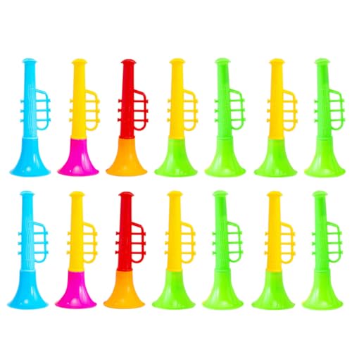 Gogogmee 20 Stück Teiliges Kunststoff Trompeten Kleine Bunte Mini Trompeten für Robustes Geruchloses Material Sicherer Haushaltsspielzeug Zubehör für Jungen und Mädchen Zufällige Farbe von Gogogmee