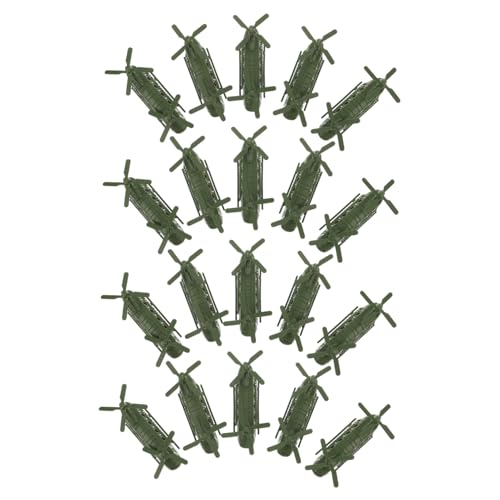 Gogogmee 20 Stück Teiliges Militärhubschrauber Plastik Flugzeug Modell mit Doppelmotor Detailreiche Hubschrauber Statue für Jungen Zimmerdekoration Sandtisch Flugzeug Ornamente von Gogogmee