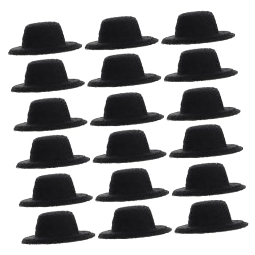 Gogogmee 20 Stück Teiliges Mini Formelle Puppenhüte aus Stoff Leichte Kreative DIY Bastelmützen Schwarze Mini Hüte für Puppen Kostüm für Verkleidung Fotoshootings und Puppenzubehör von Gogogmee