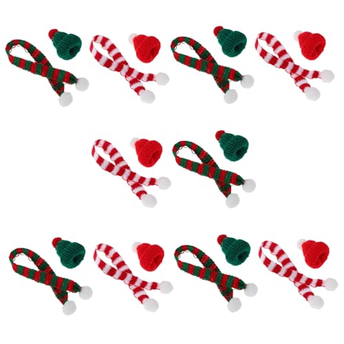 Gogogmee 20 Stück Teiliges Mini Weihnachtsmütze und Schal Set Elastische Robuste Mini Accessoires in Rot und Grün Festliche Weinflaschen deko und DIY Bastelornamente für Weihnachtsfeiern Gogogmee 20 Stück Teiliges Mini Weihnachtsmütze und Schal Set Elastische Robuste Mini Accessoires in Rot und Grün Festliche Weinflaschen deko und DIY Bastelornamente für Weihnachtsfeiern von Gogogmee