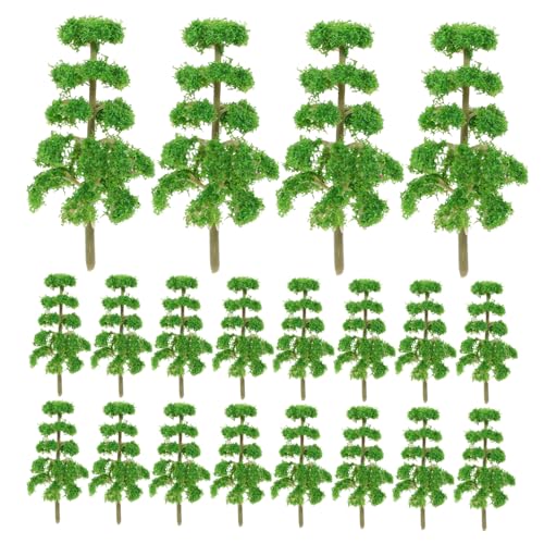 Gogogmee 20 Stück Teiliges Miniatur Kiefernbaum Stabile Realistische Mini Bäume für Modellbau Eisenbahn Landschaft DIY Mikro szenerie Grüne Tannen für Detaillierte Landschaftsgestaltung von Gogogmee