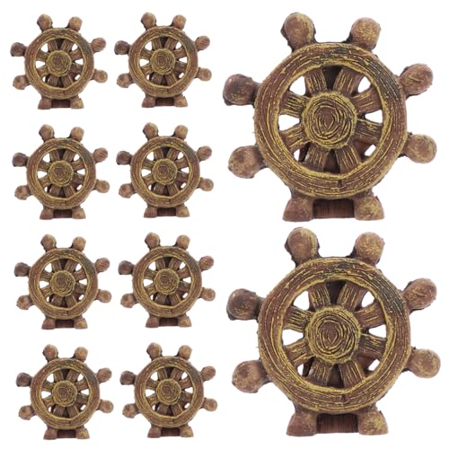 Gogogmee 20 Stück Teiliges Miniatur Schiffssteuerrad Mediterraner Stil Nautische Puppenhaus Deko Sandtisch Zubehör Vielseitige Mini Landschaftsdekoration von Gogogmee