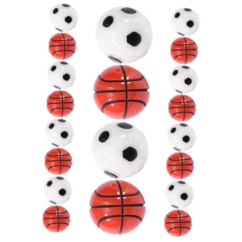 Gogogmee 20 Stück Teiliges Set Miniatur Fußball und Basketball Modelle Realistische Mini sportbälle Leichte Dekoornamente für Puppenhaus DIY Zubehör für Tischkicker Gartenfußball von Gogogmee