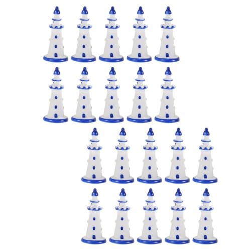 Gogogmee 20 Stück nautische Leuchtturmfiguren: Mini-Leuchtturm-Dekoration aus Kunstharz, Feengarten-Ornament für Leuchtturm- im mediterranen Stil mit Strandmotiv Gogogmee 20 Stück nautische Leuchtturmfiguren: Mini-Leuchtturm-Dekoration aus Kunstharz, Feengarten-Ornament für Leuchtturm- im mediterranen Stil mit Strandmotiv von Gogogmee