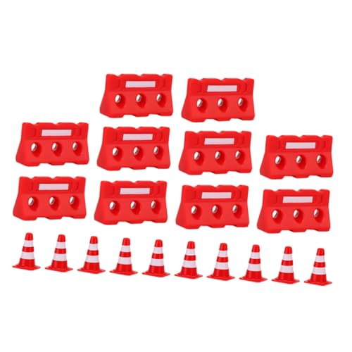 Gogogmee 20Stücke Mini Verkehrskegel für Verkehrssicherheit Lebensechte Verkehrszeichen Barrieren für DIY Dekorationen Lernspiele von Gogogmee