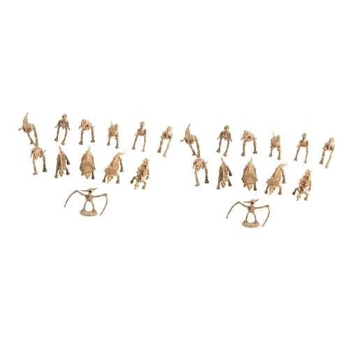 Gogogmee 24 STK Dinosaurier-Spielzeug Mini-dinosaurierfigur Spielzeug Pädagogische Dinosaurierfiguren Desktop-Dinosaurier-Modell Monoclonius Dino-Spielzeug Dinosaurier-Skelett Hölzern von Gogogmee