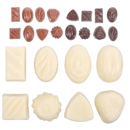 Gogogmee 24 Stück Fake Dessert Dekorationsrequisiten für Schaufenster und Tischgestaltung Simulierte Schokolade für DIY Projekte und Miniaturfotografie von Gogogmee