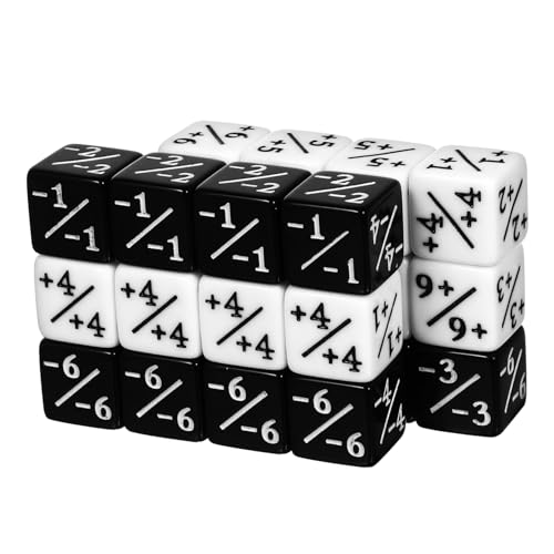 Gogogmee 24 Stück Teiliges Acryl Würfel Zähler mit Klaren Zahlen Kompakt und Tragbar für Mathe Lernspiele Partyspiele und Klassenzimmer Schwarze und Weiße Würfel für Erwachsene von Gogogmee